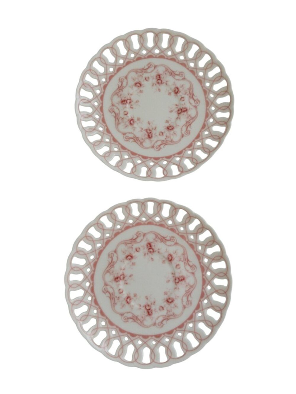 Gracie China Coastline Imports Pink Vine Teacups and Saucers Set of 2 Bone China - Picture 10 of 14